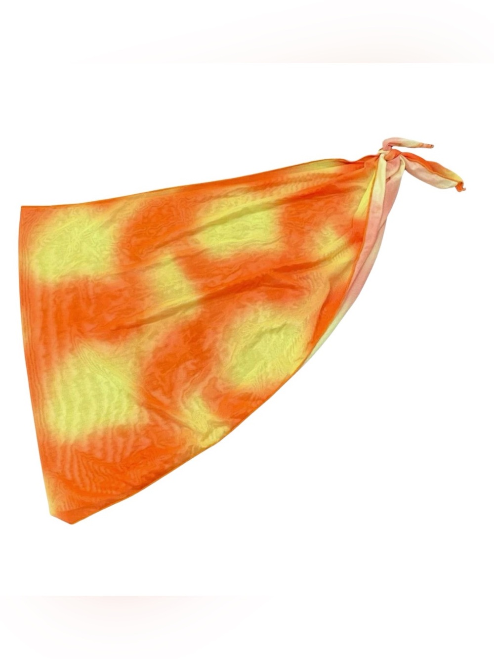 Orange Yellow Sunset Women Small Swimsuit Cover Up Mini Skirt Wrap Mesh Tie